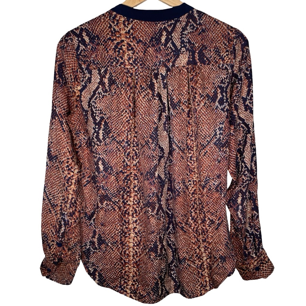 Rebecca Taylor Snakeskin Print silk Button-Up Blouse size 2 - Picture 4 of 4
